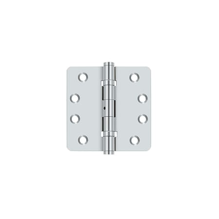 Deltana Pair of 4 x 4 x 1/4 Ball Bearing Radius Hinges with Non Removable Pin; Bright Chrome Finish DSB4R4NB26